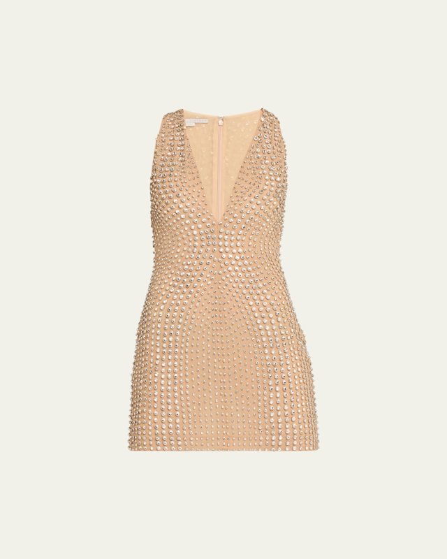 Crystal V-Neck Mini Dress
