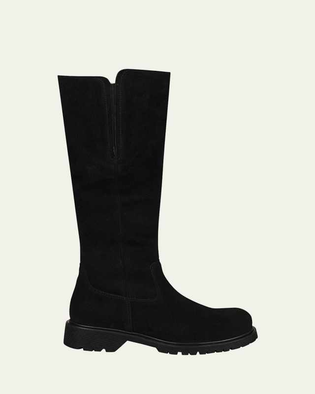 Helene Suede Shearling Knee Boots