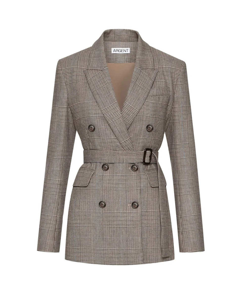 Belted Double-Breasted Blazer