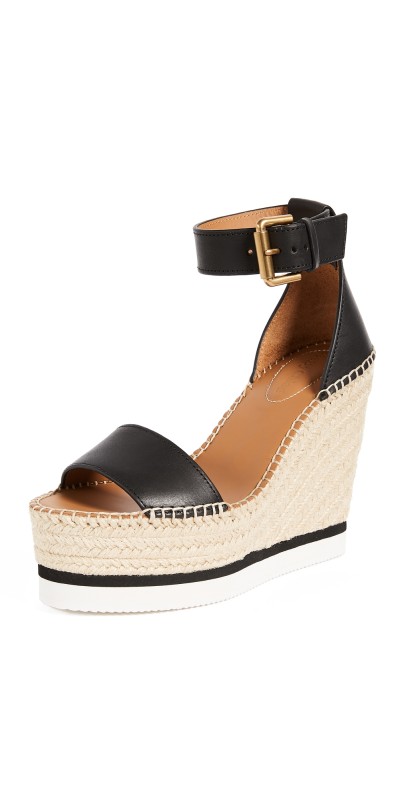 See by Chloé Glyn Wedge Espadrilles Nero