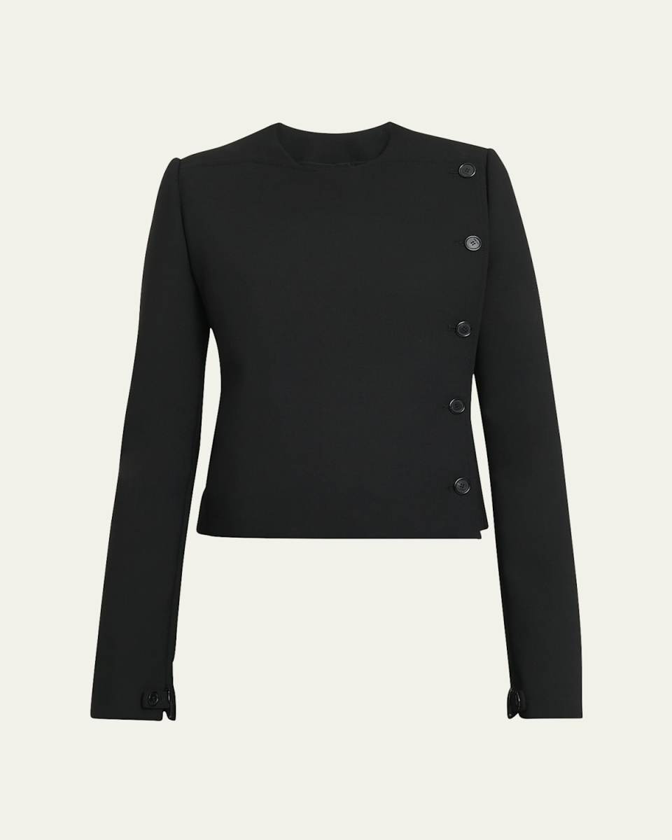 Side Button Tailored Wool Jacket