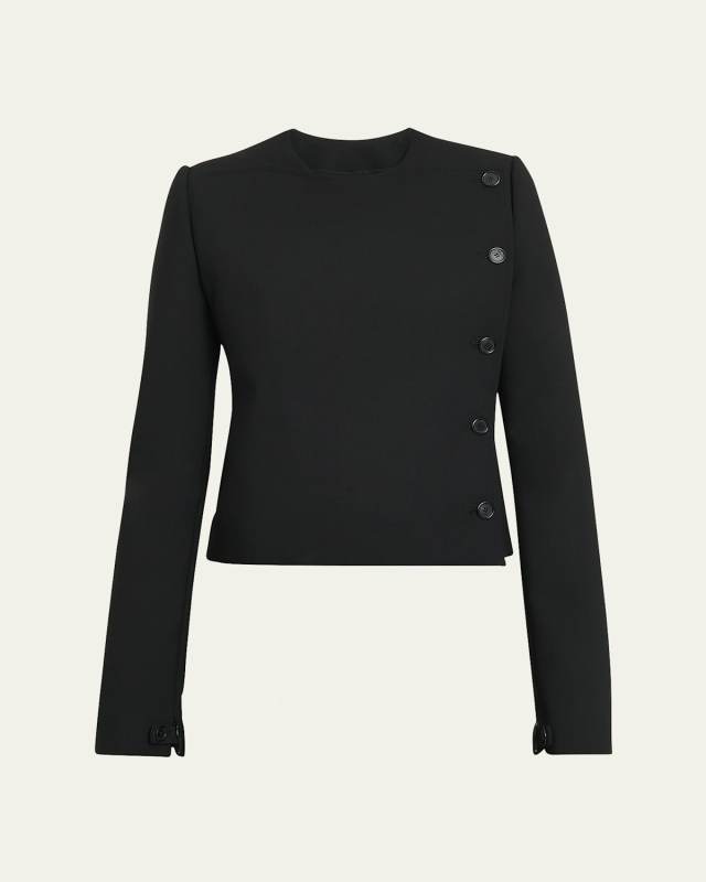 Side Button Tailored Wool Jacket