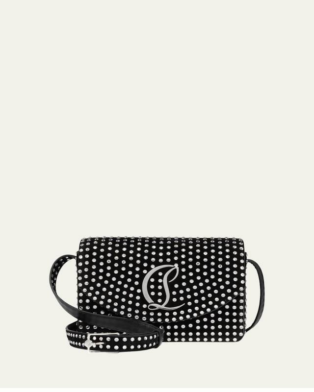 Loubi54 Small Crossbody in Strass Suede