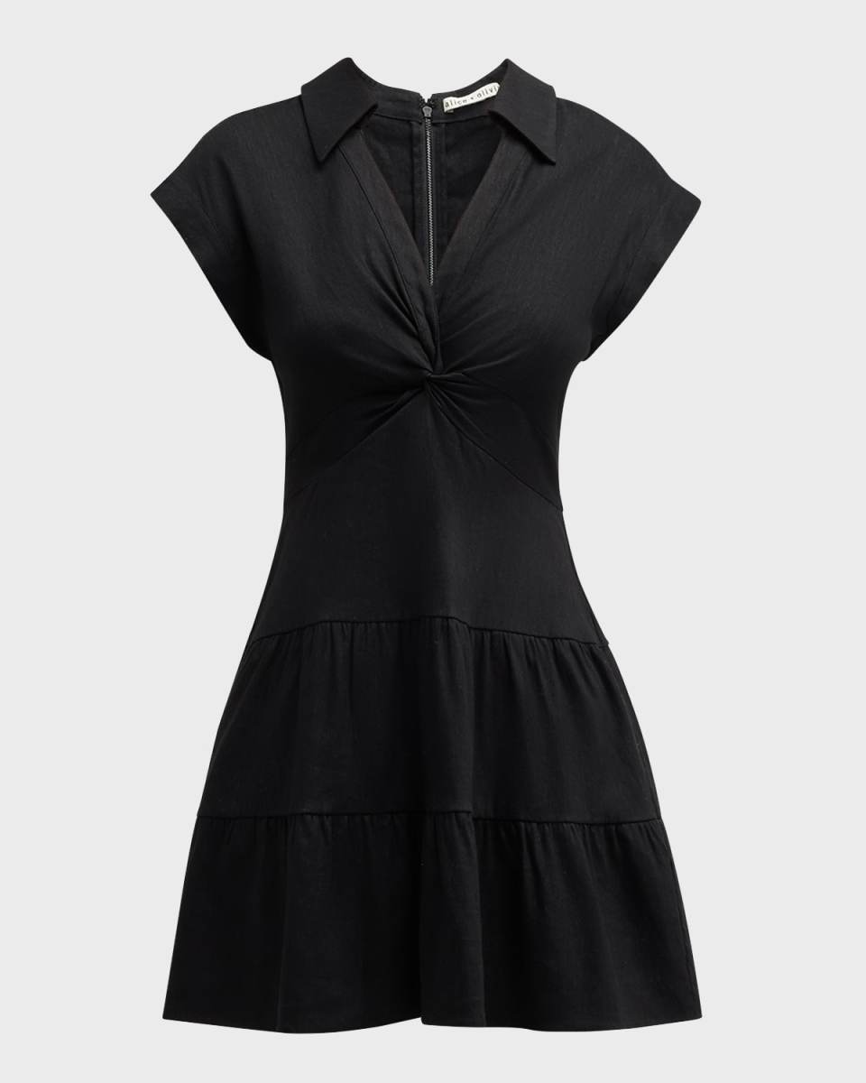 Mila Deep V Twist Mini Dress