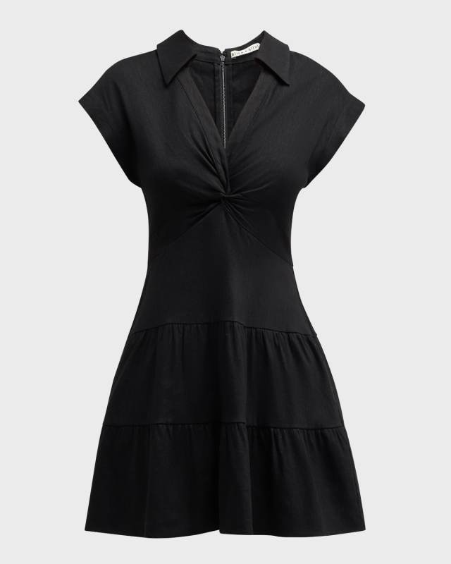 Mila Deep V Twist Mini Dress