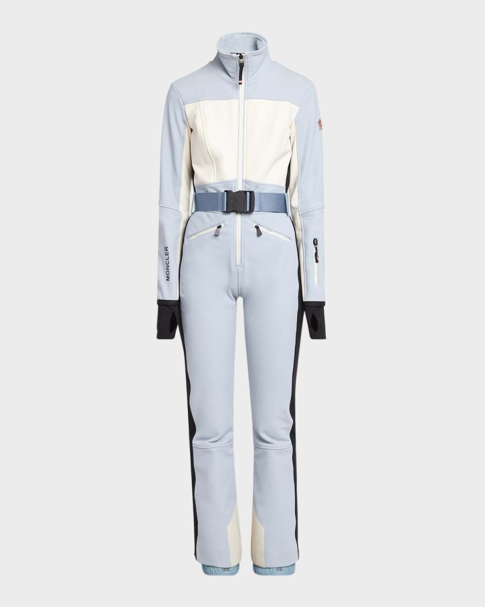 All-In-One Belted Colorblock Ski Suit