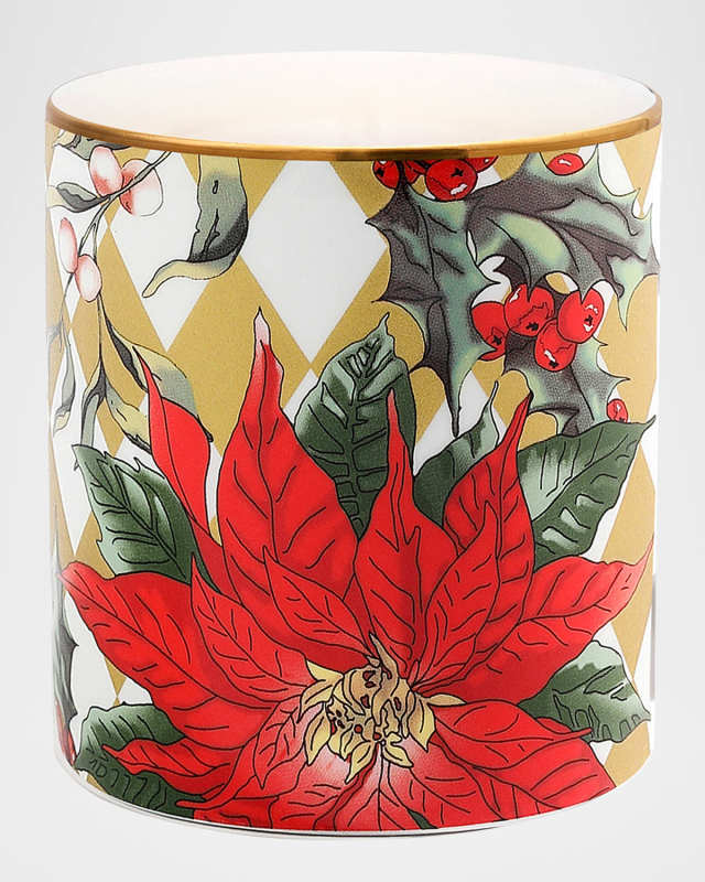 Parterre Gold with Poinsettia Candle, 11 oz.