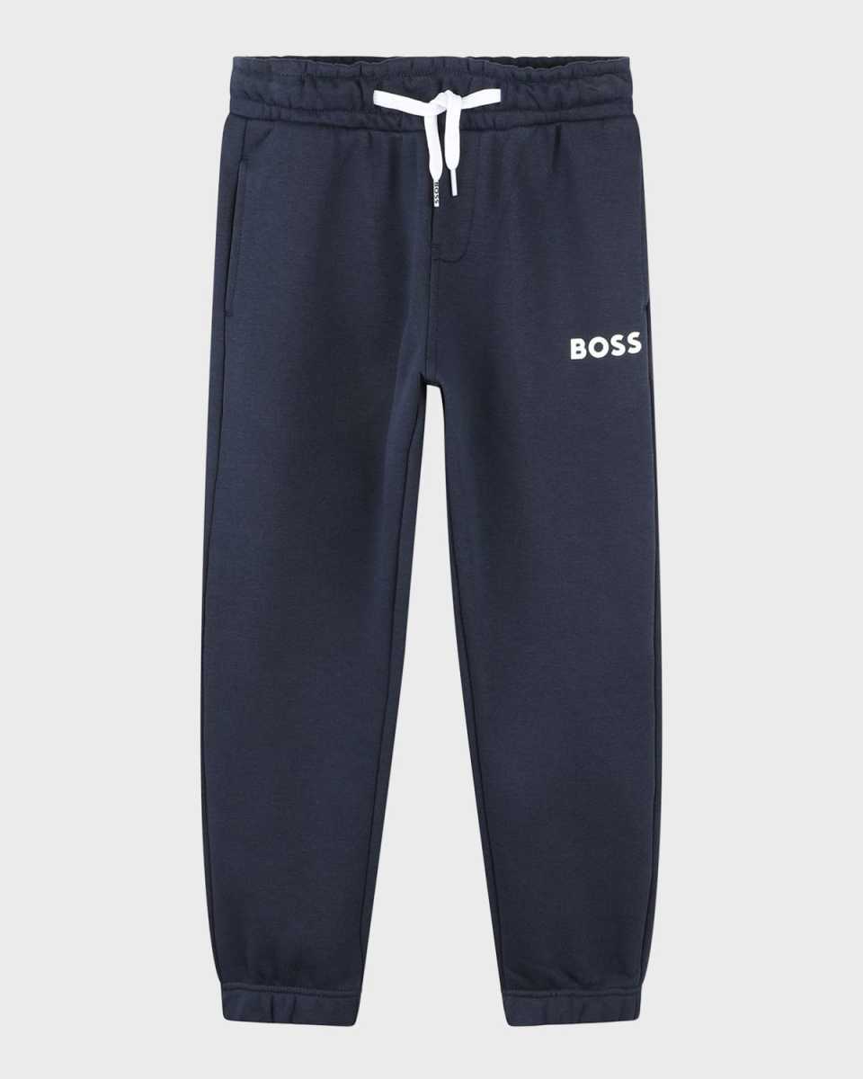Boy's Sweatpants W/ Contrast Logo, Size 4-