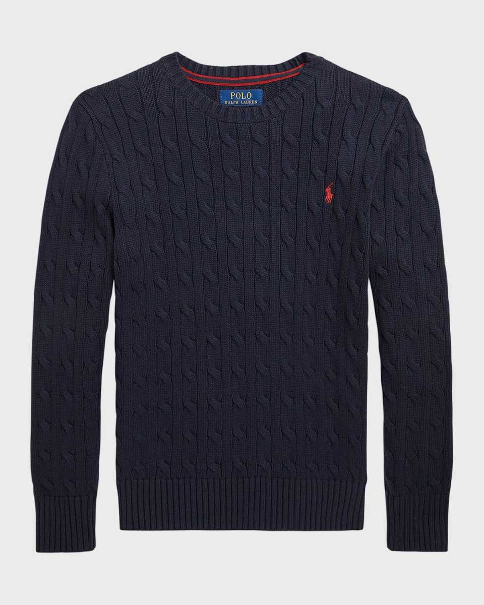 Boy's Cable Knit Sweater, Size S-XL