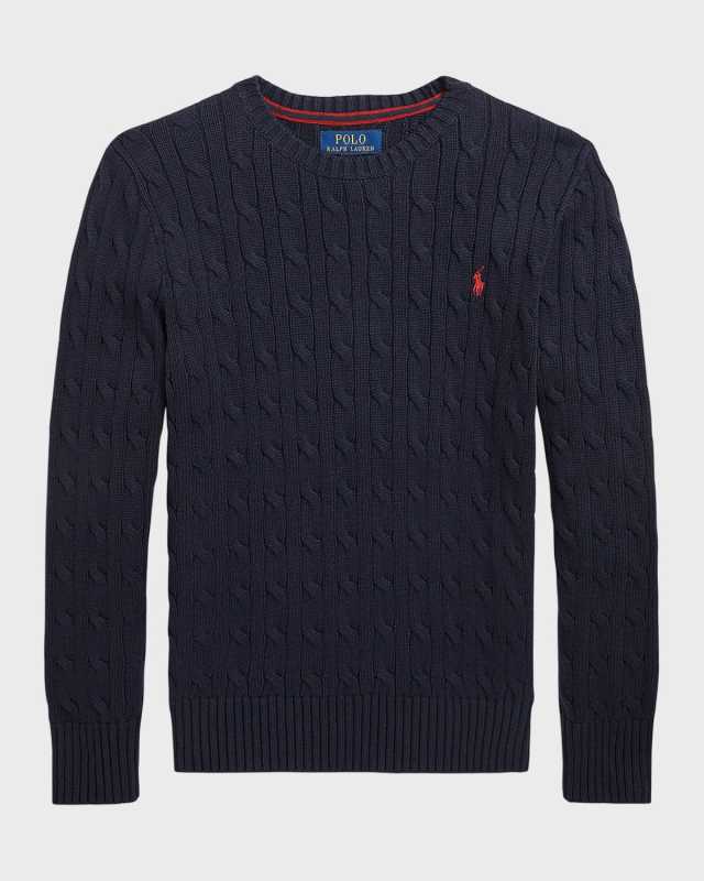 Boy's Cable Knit Sweater, Size S-XL