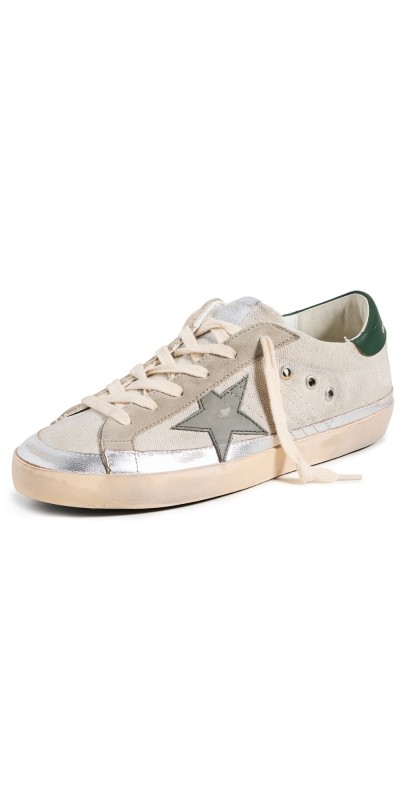 Golden Goose Super-Star Sneakers Grey/Green/Silver