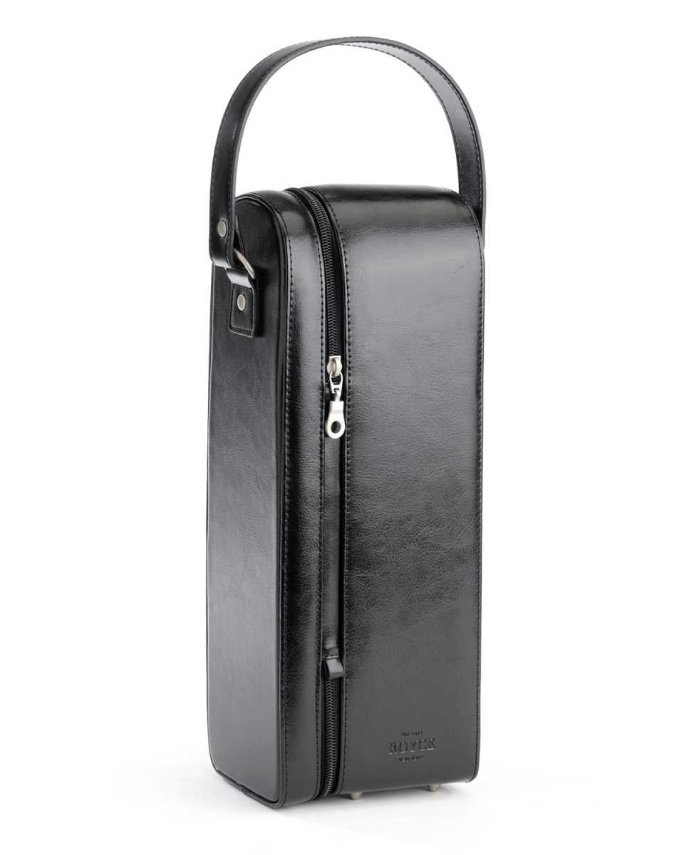 Monogrammed Leather Wine Bottle Carrying Case