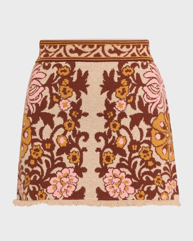 Lindy Jacquard Knit Wool-Blend Mini Skirt