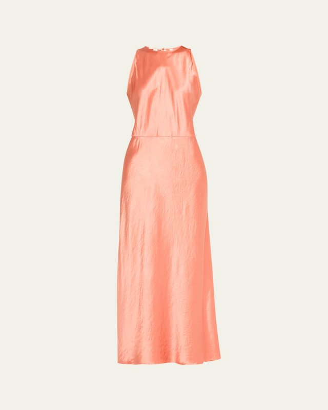 Lean Crushed Halter Sleeveless Maxi Dress