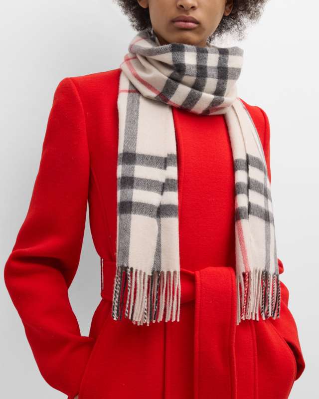 Giant-Check Cashmere Scarf