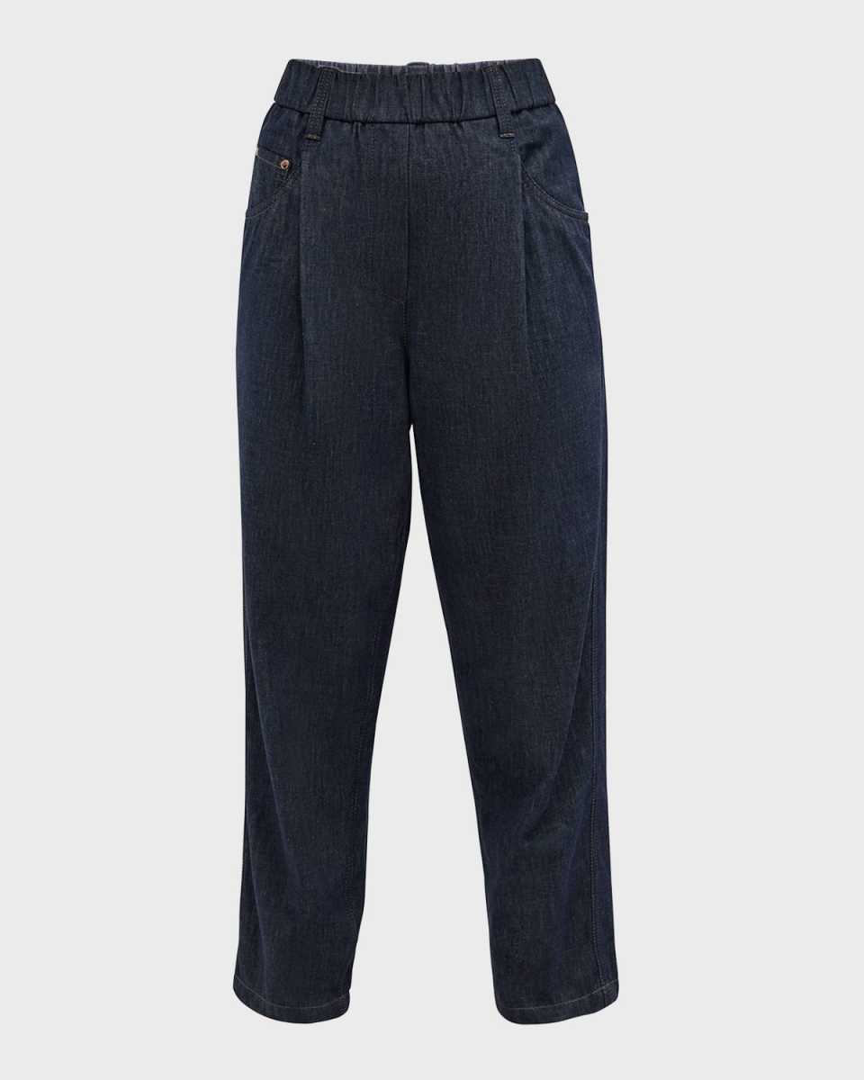 Baggy Denim Pull-On Pants