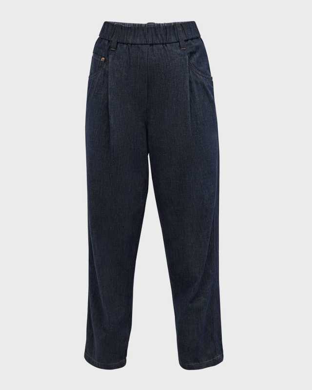 Baggy Denim Pull-On Pants
