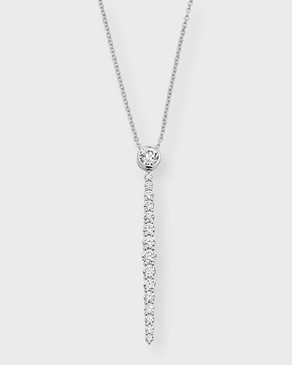 18k White Gold Diamond Pendant Necklace, 17"L, 1.07tcw