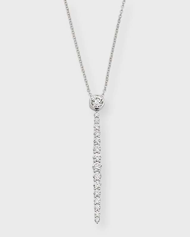 18k White Gold Diamond Pendant Necklace, 17"L, 1.07tcw