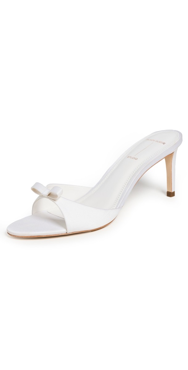 Black Suede Studio 65mm Albie Sandals Coconut