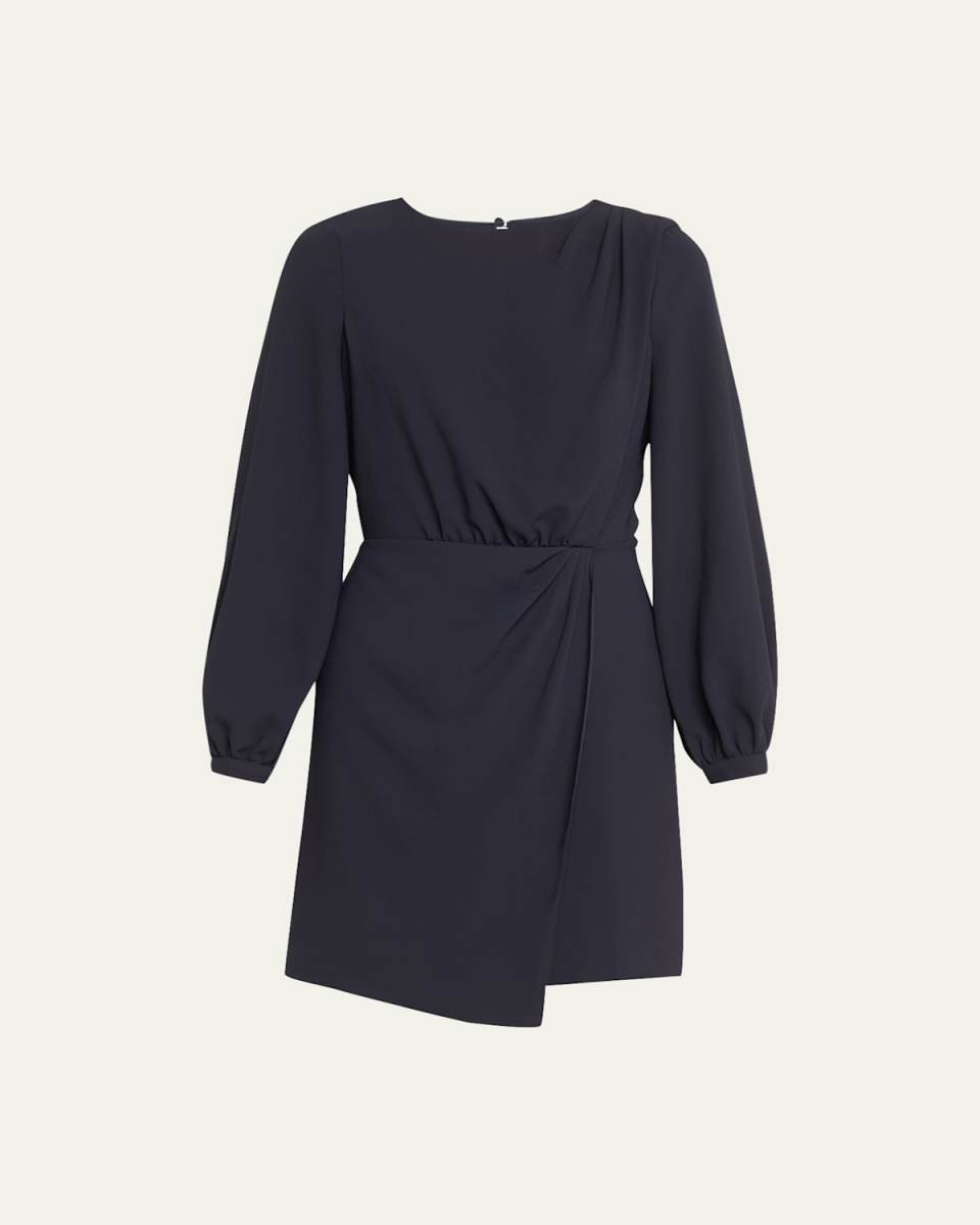 Patrizia Long-Sleeve Draped Mini Dress