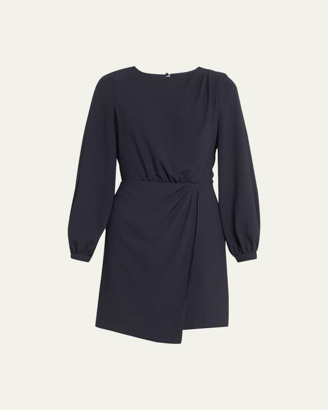 Patrizia Long-Sleeve Draped Mini Dress