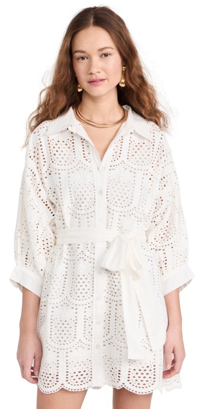 SUNDRESS Florine Dress Pineapple Eyelet White