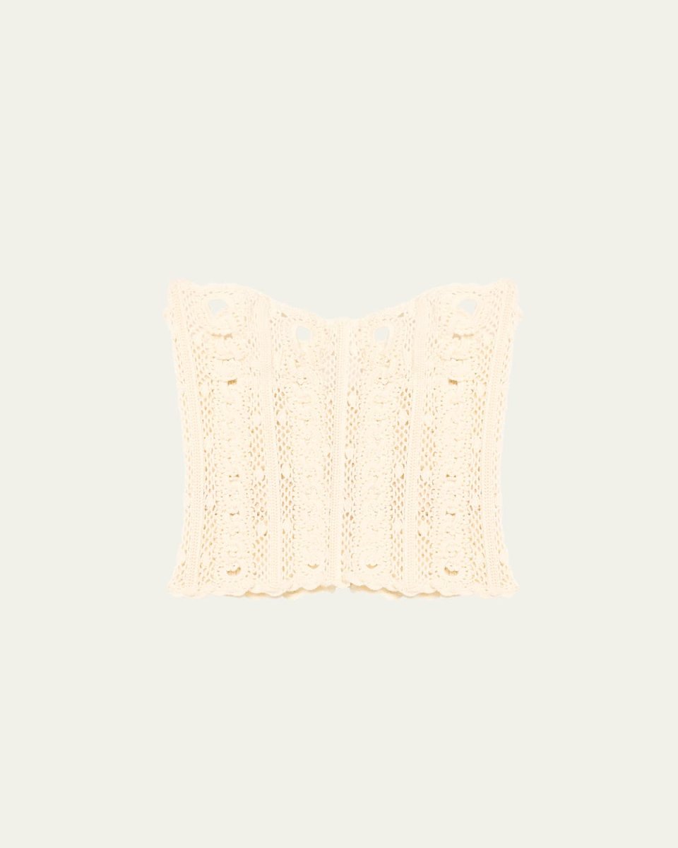 Strapless Chain Link Knit Bustier Top