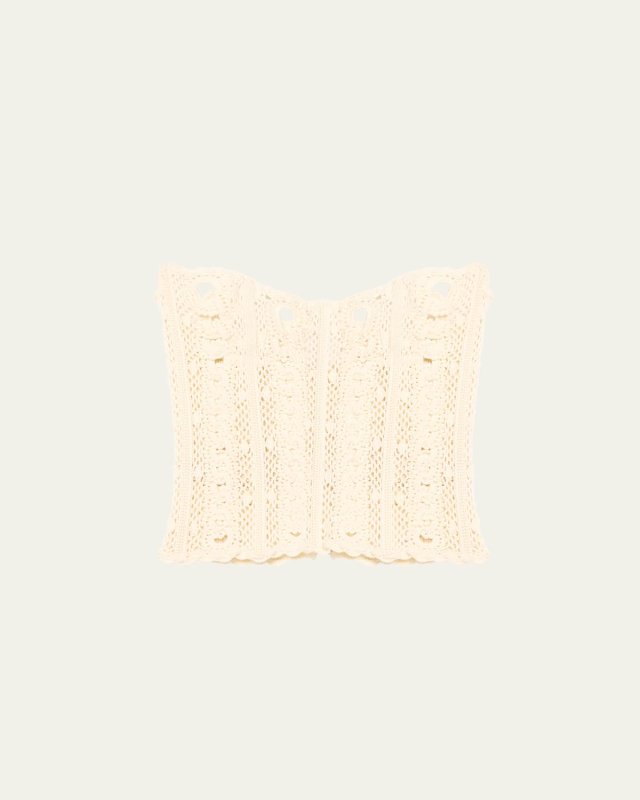 Strapless Chain Link Knit Bustier Top