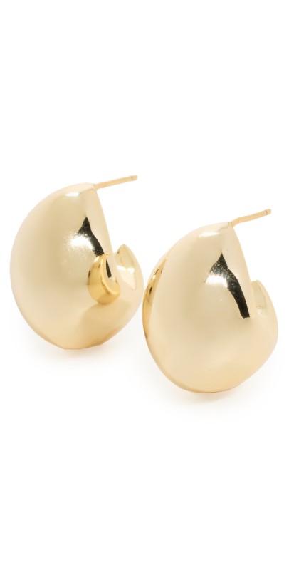 By Adina Eden Chunky Graduated Hoop Earrings Gold