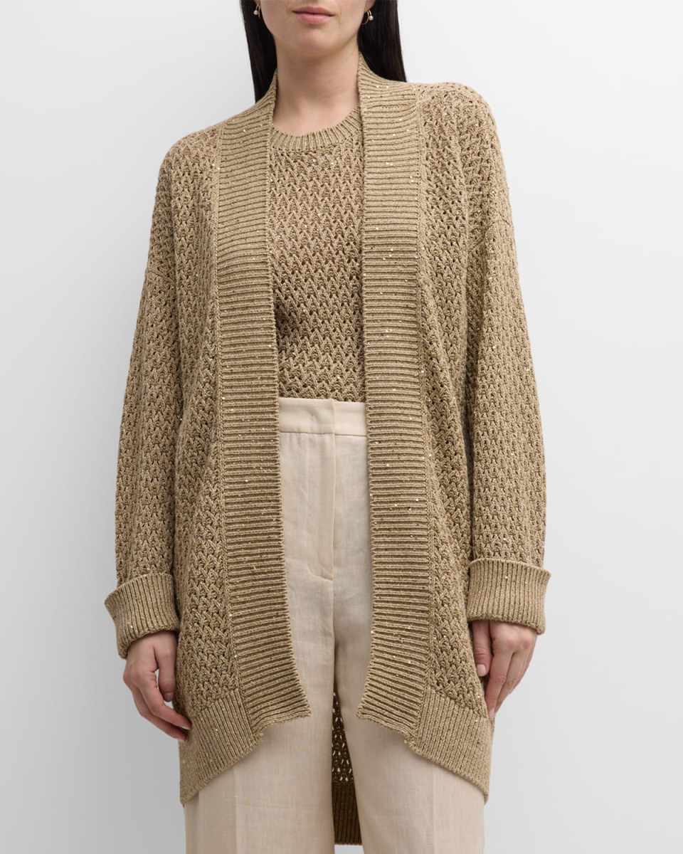 Metallic Chunky Knit Cardigan