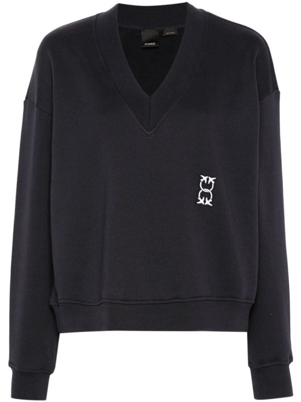 V-neck cotton sweatshirt