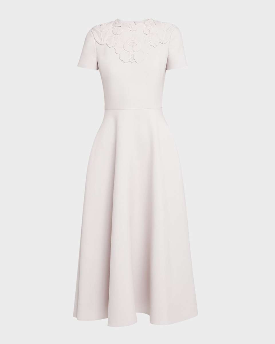 Flower Embroidered Midi Dress