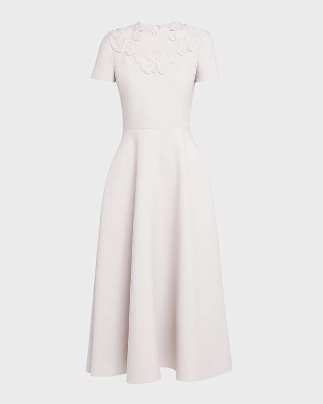 Flower Embroidered Midi Dress