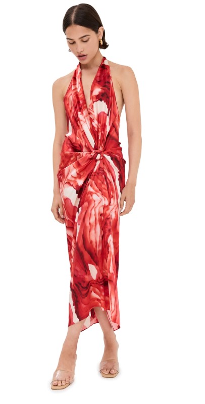 Silvia Tcherassi Guadalupe Dress Mutli Abstract Rouge
