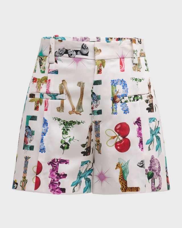 Deco Letters High-Rise Shorts