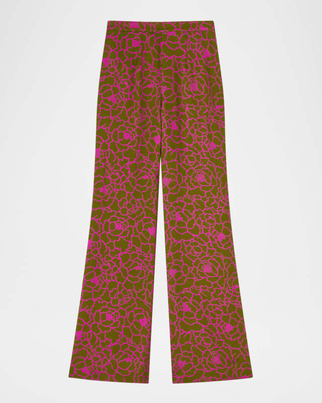 Esme Flared Floral-Print Trousers