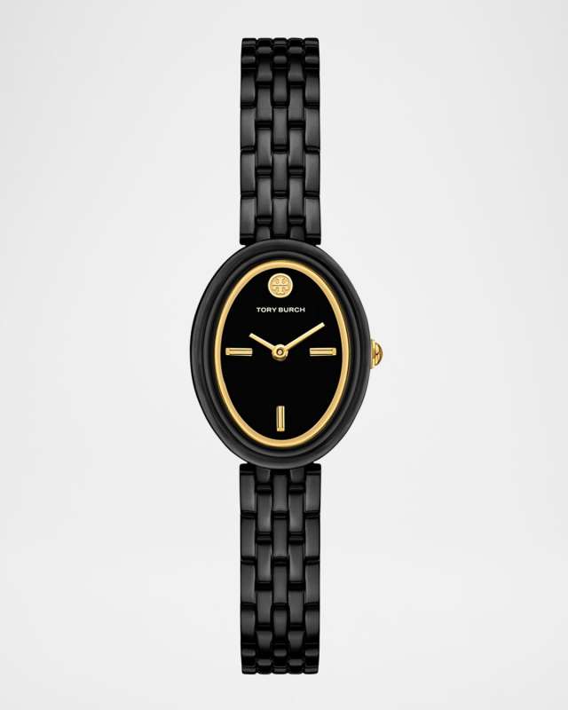 The Oval Black Stainless Steel Watch