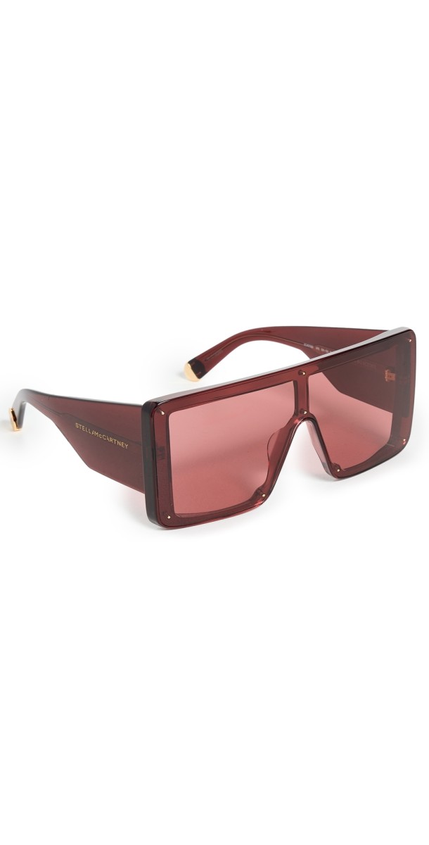 Stella McCartney Oversized Shield Sunglasses Shiny Bordeaux/Bordeaux
