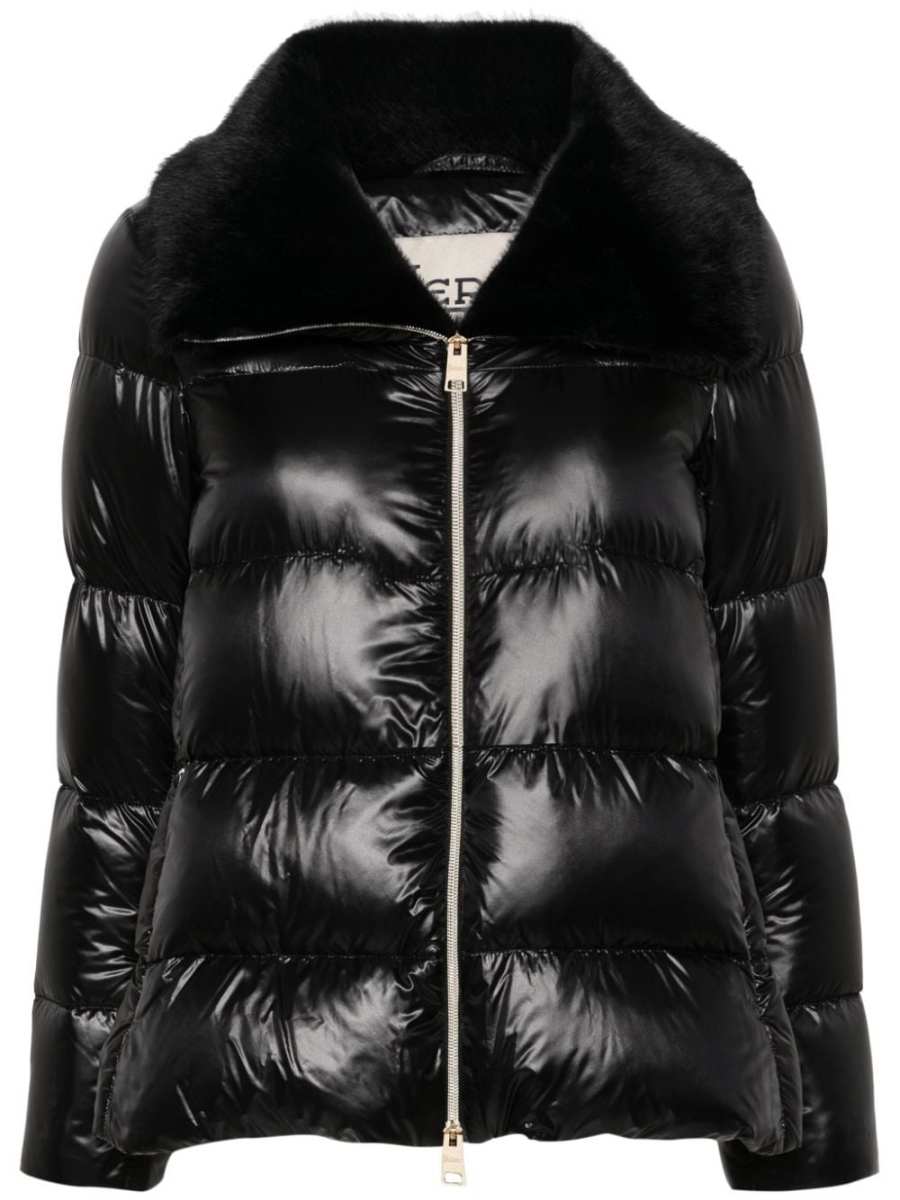 faux-fur collar puffer jacket