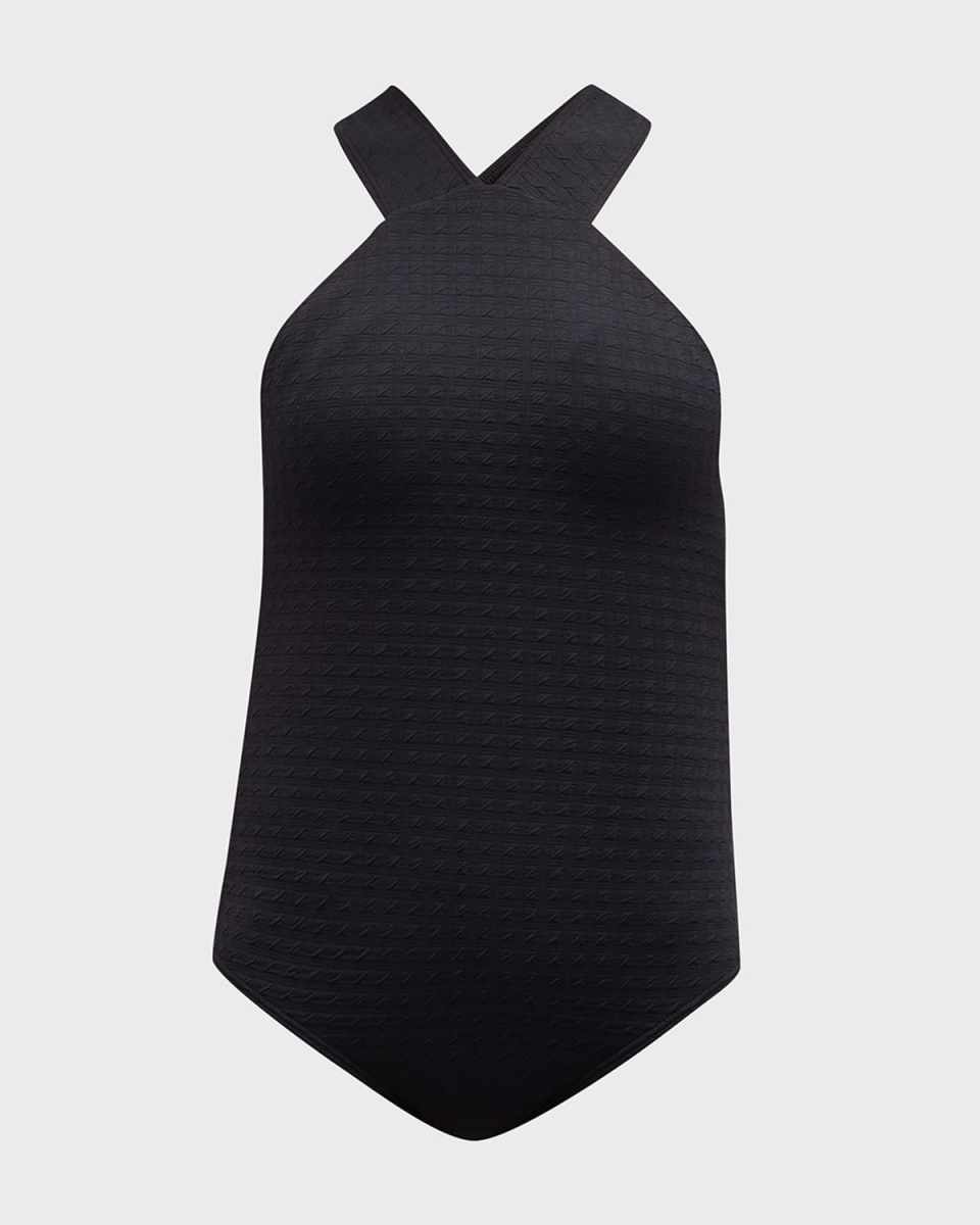 High-Neck One-Piece Swimsuit