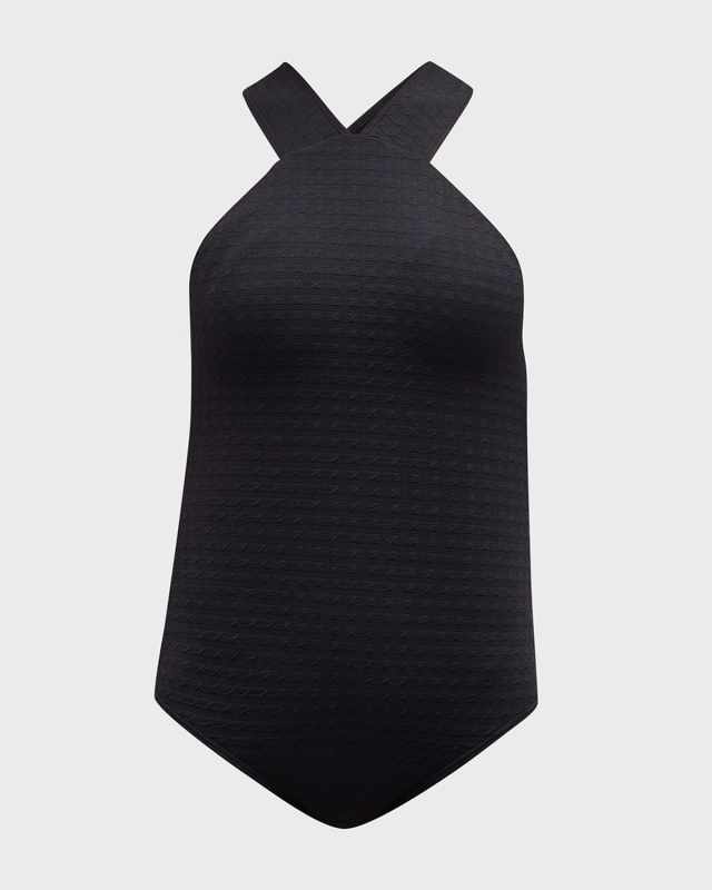 High-Neck One-Piece Swimsuit