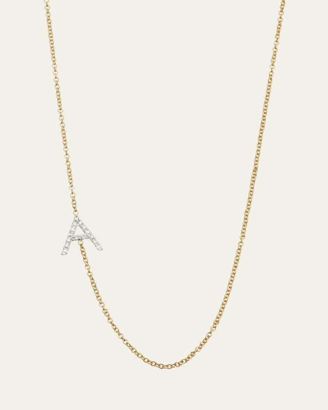 Diamond Asymmetrical Initial Necklace, A