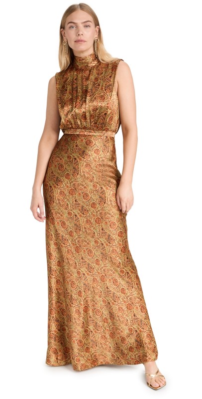 Saloni Fleur Dress COPPER PAISLEY
