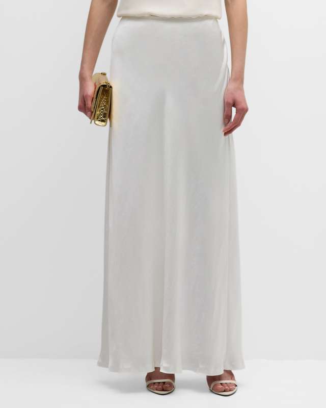 Dominique Bias-Cut A-Line Maxi Skirt