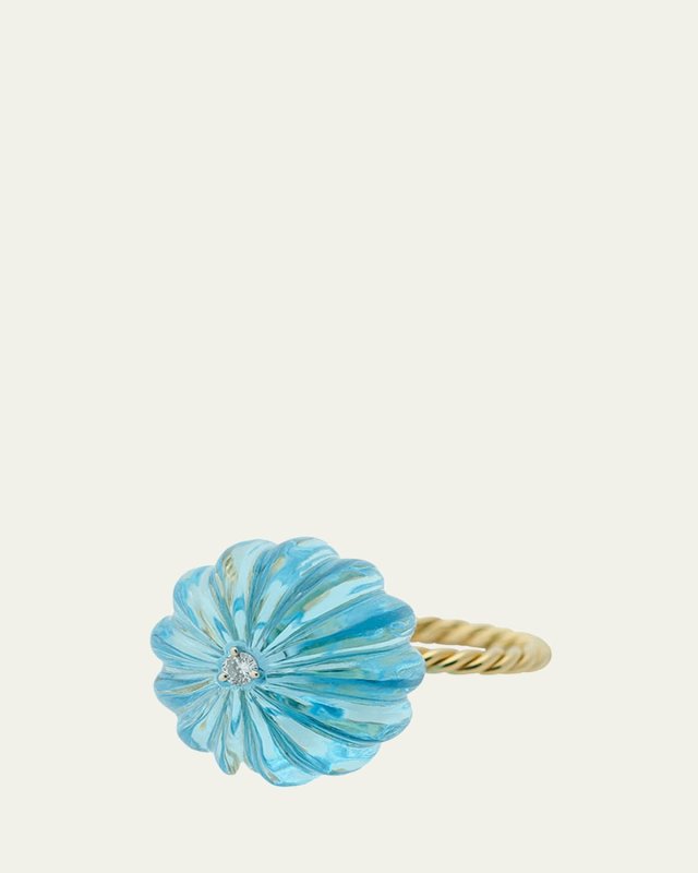Uranus Blue Topaz Diamond Ring, Size