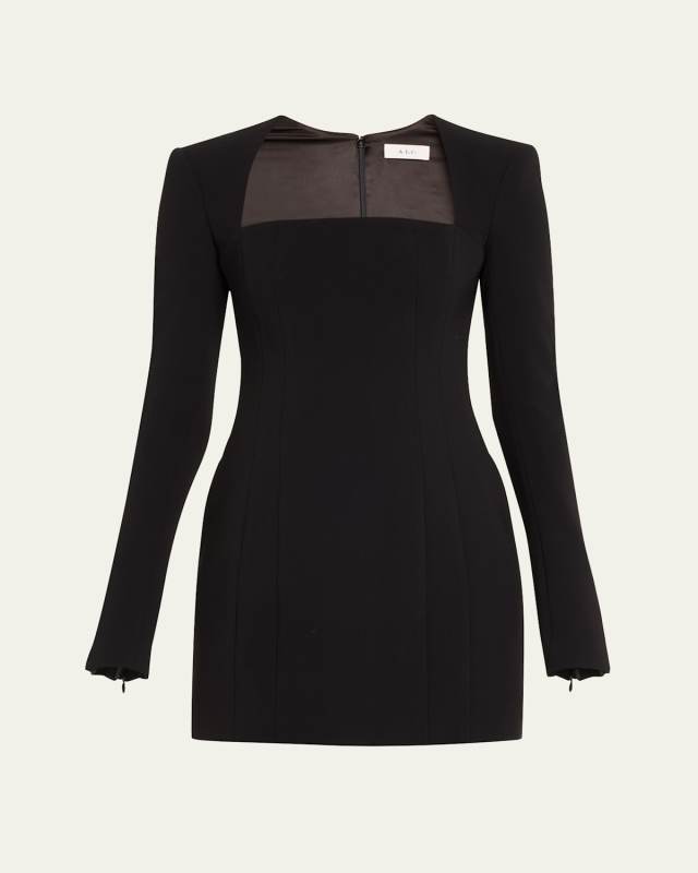 Ella Seamed Square-Neck Mini Dress