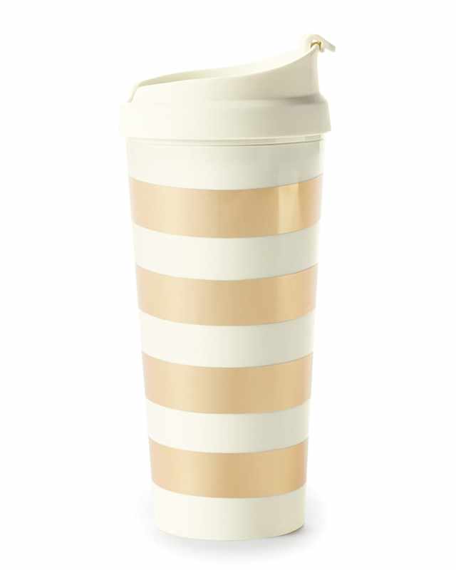 golden stripe thermal mug
