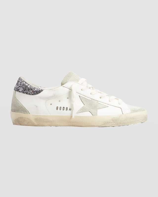 Superstar Leather Glitter Low-Top Sneakers