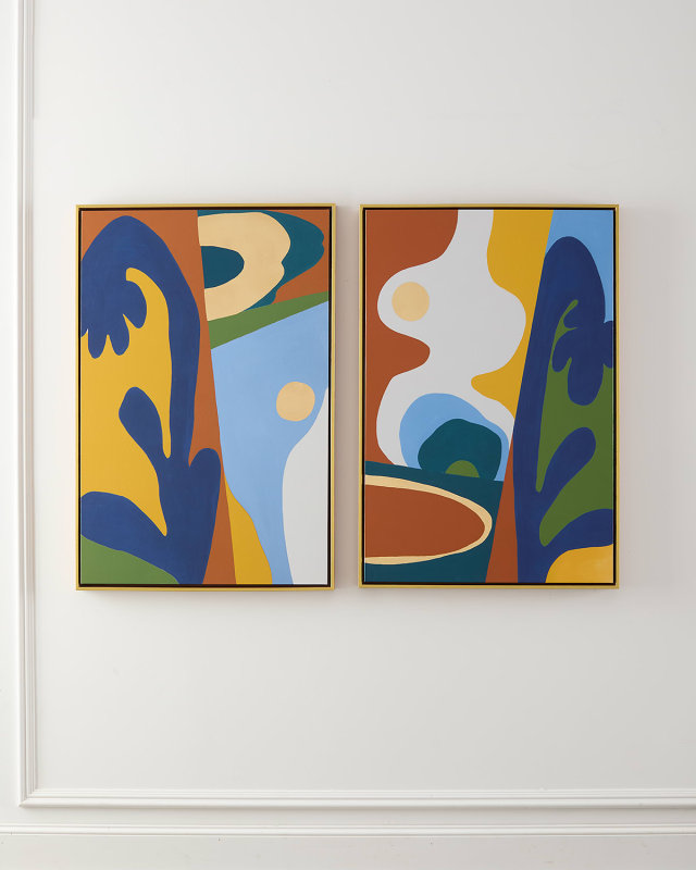 "Gilded Pattern" Framed Giclees by Bella Lane, 32" x 47" - Set of 2